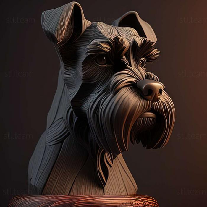 3D model Zwergschnauzer dog (STL)